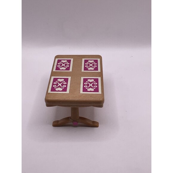 Lil Woodzeez Dollhouse Picnic Table With Pink Design - Picture 4 of 5